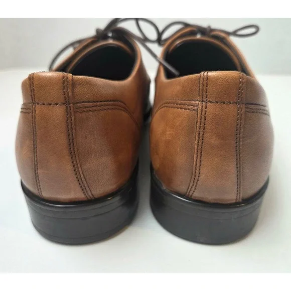 ECCO Mens Citytray Cap Toe Lace Up Shoe Amber Brown Leather Size 41 EU 7-7.5 US - Picture 8 of 13